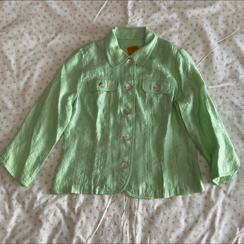 sea foam green blazer style jacket